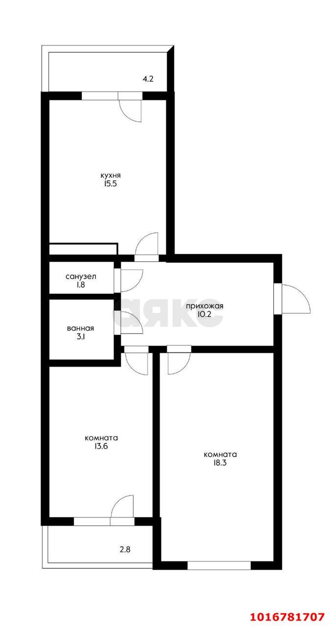 Фото №9: 2-комнатная квартира 66 м² - Краснодар, Карасунский внутригородской округ, ж/р Новознаменский, ул. Войсковая, 20к1