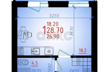 Фото №1: Студия 28 м² - Новая Адыгея, мкр. жилой комплекс Мега, ул. Бжегокайская, 90/3к2