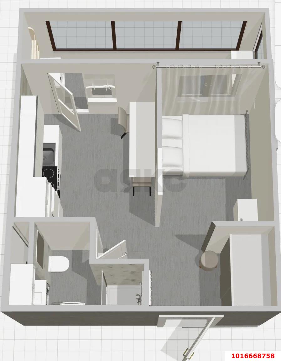 Фото №13: Студия 28 м² - Новая Адыгея, мкр. жилой комплекс Мега, ул. Бжегокайская, 90/3к2