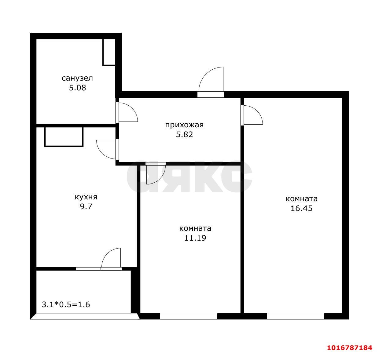 Фото №15: 2-комнатная квартира 51 м² - Краснодар, Прикубанский внутригородской округ, имени Петра Метальникова, Завод Радиоизмерительных Приборов, мкр. жилой комплекс Лучший, ул. Петра Метальникова, 36
