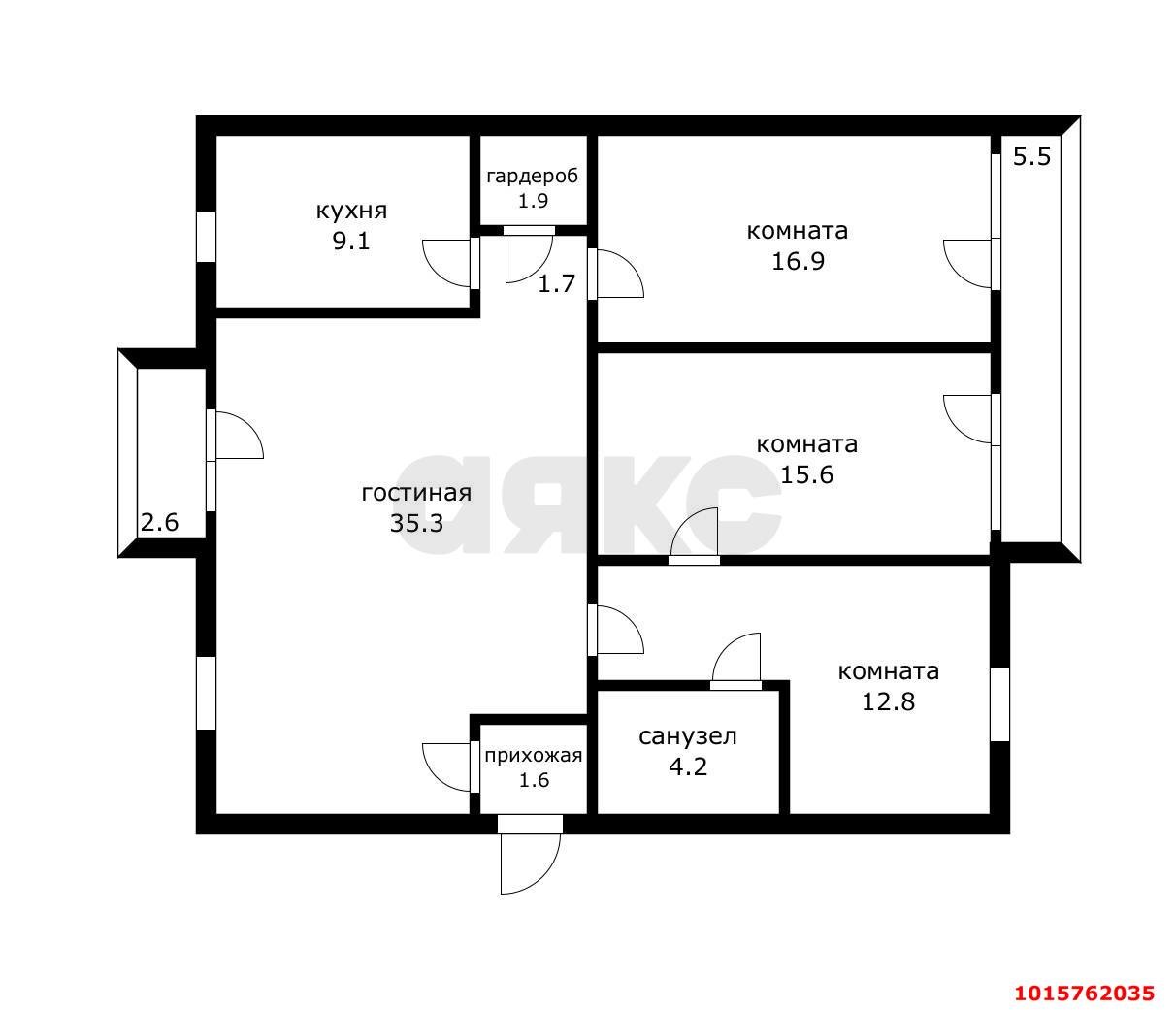 Фото №13: 4-комнатная квартира 98 м² - Динская, ул. Красноармейская, 52А