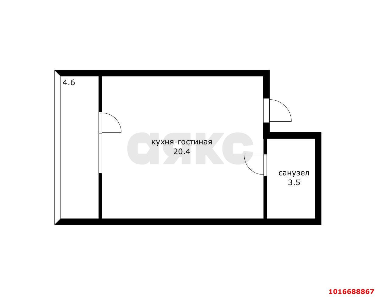 Фото №5: Студия 25 м² - Краснодар, Калинино, Завод Радиоизмерительных Приборов, жилой комплекс Красивый, мкр. Прикубанский внутригородской округ, ул. Карельская, 51/9