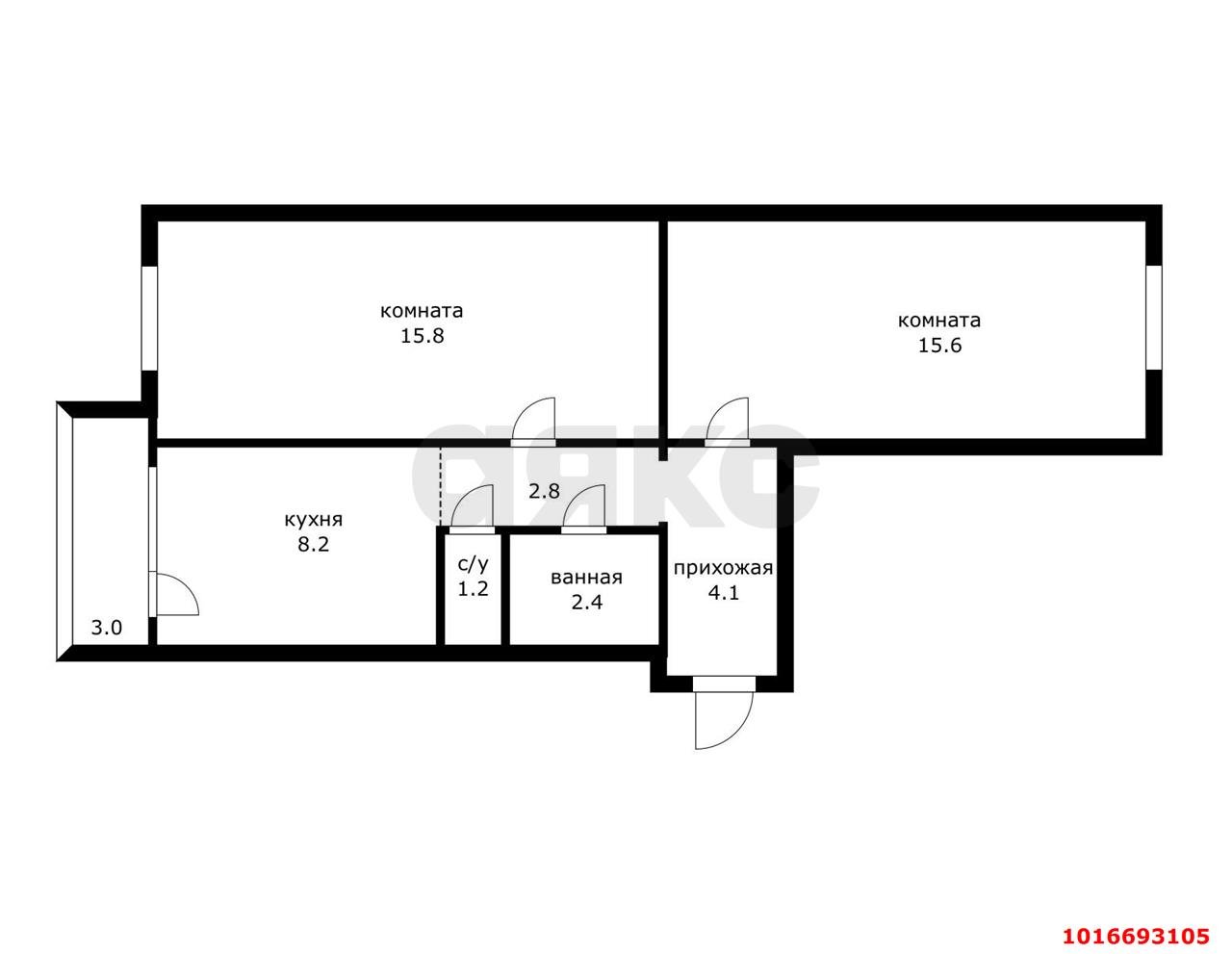 Фото №15: 2-комнатная квартира 54 м² - Краснодар, Центральный внутригородской округ, мкр. Дубинка, ул. Ковтюха, 109/3