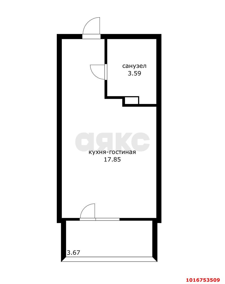 Фото №17: Студия 26 м² - Краснодар, Карасунский внутригородской округ, мкр. Сосновый Бор, ул. имени Виктора Нарыкова, 6