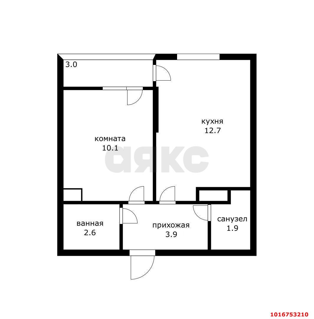 Фото №3: 1-комнатная квартира 34 м² - Краснодар, Прикубанский внутригородской округ, мкр. жилой комплекс Самолёт, ул. Западный Обход, 39/2