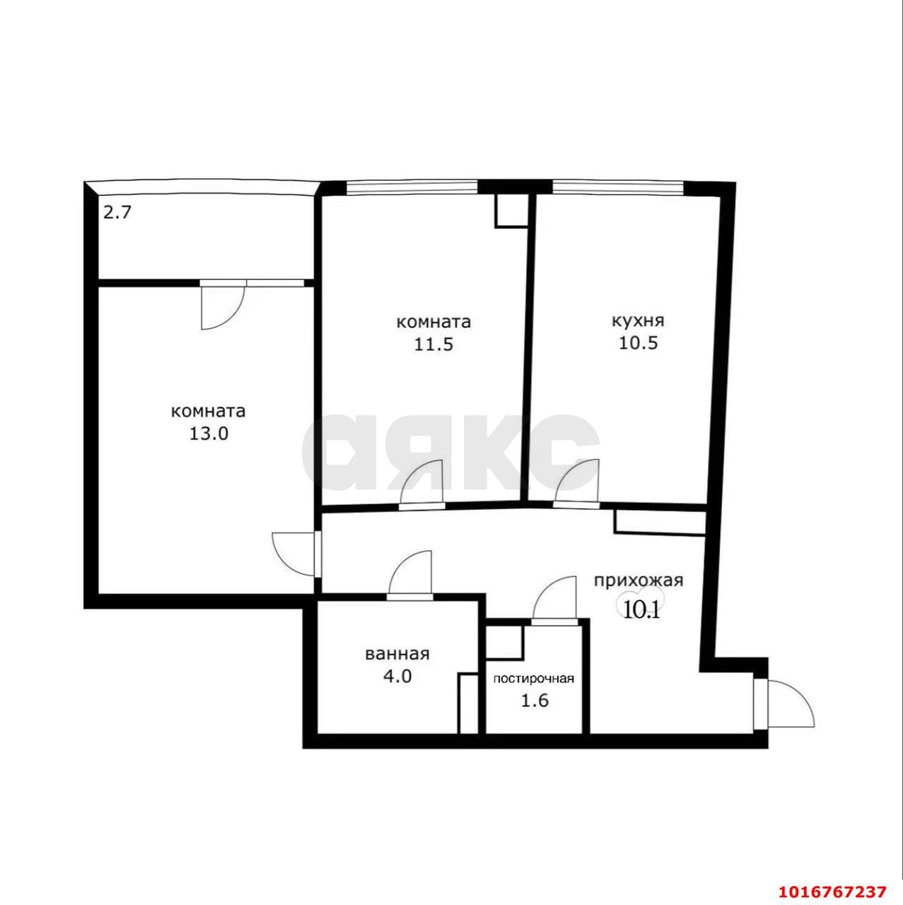 Фото №8: 2-комнатная квартира 54 м² - Краснодар, Центральный внутригородской округ, Черёмушки, мкр. жилой комплекс Фонтаны, ул. Старокубанская, 2/23к1