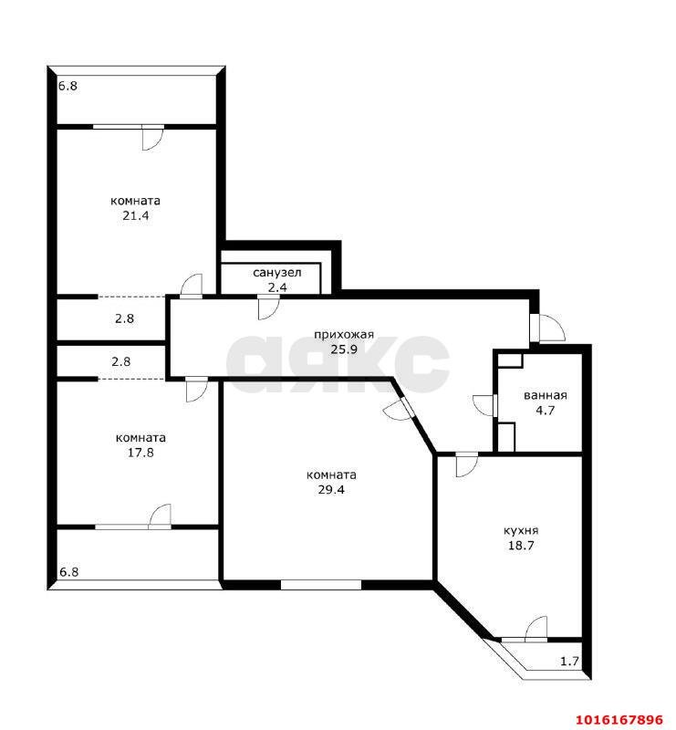 Фото №33: 3-комнатная квартира 126 м² - Краснодар, Центральный внутригородской округ, мкр. Центральный, ул. Ломоносова, 97