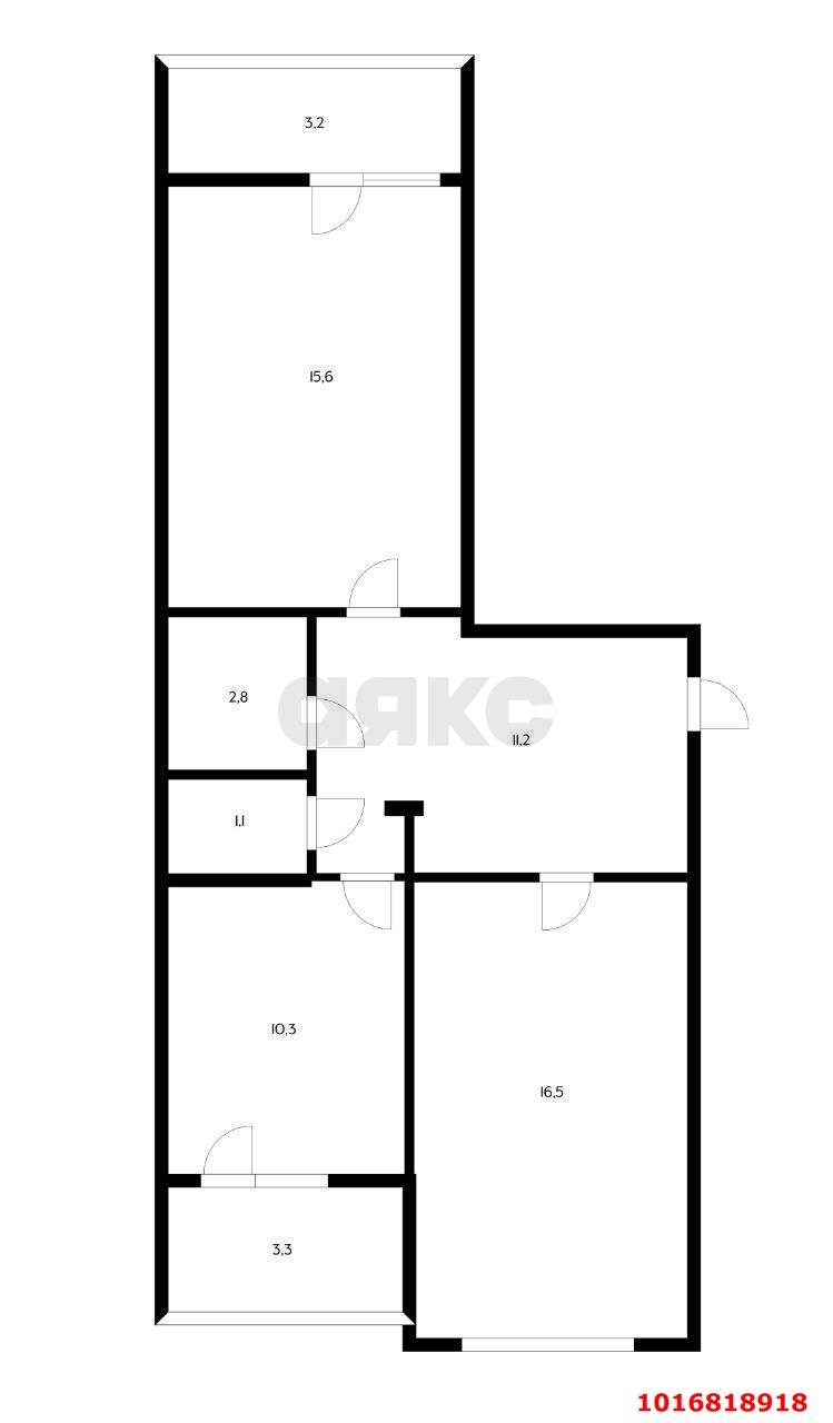 Фото №13: 2-комнатная квартира 64 м² - Краснодар, Прикубанский внутригородской округ, мкр. Военный городок № 109, ул. Кореновская, 73