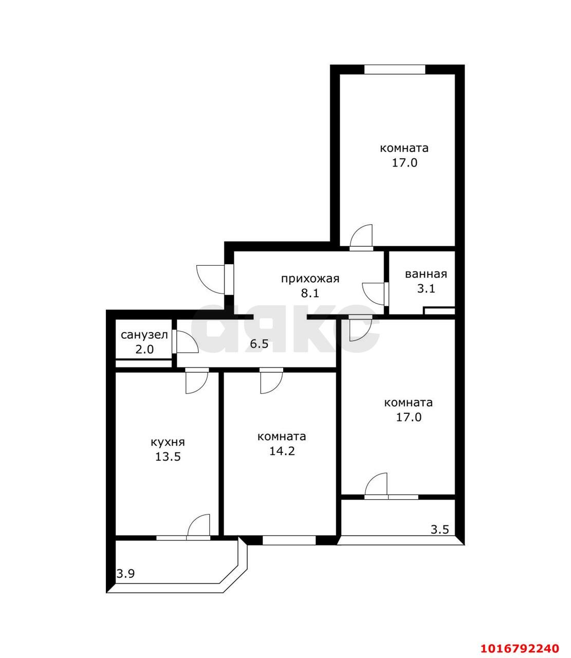 Фото №10: 3-комнатная квартира 81 м² - Краснодар, Прикубанский внутригородской округ, мкр. Московский, ул. им. Артюшкова В.Д., 3