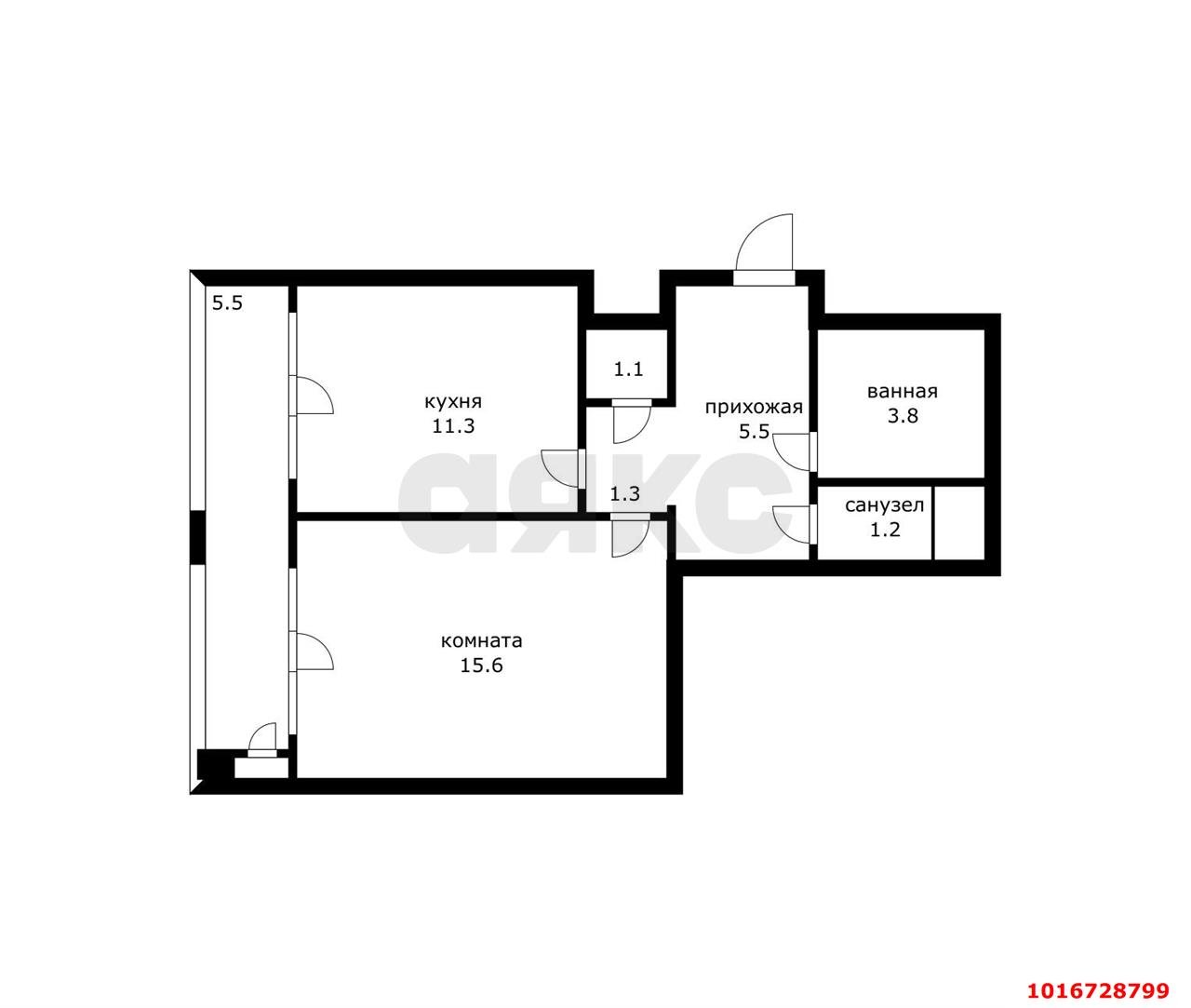 Фото №6: 2-комнатная квартира 45 м² - Краснодар, Центральный внутригородской округ, Западный внутригородской округ, мкр. Центральный, ул. Одесская, 25