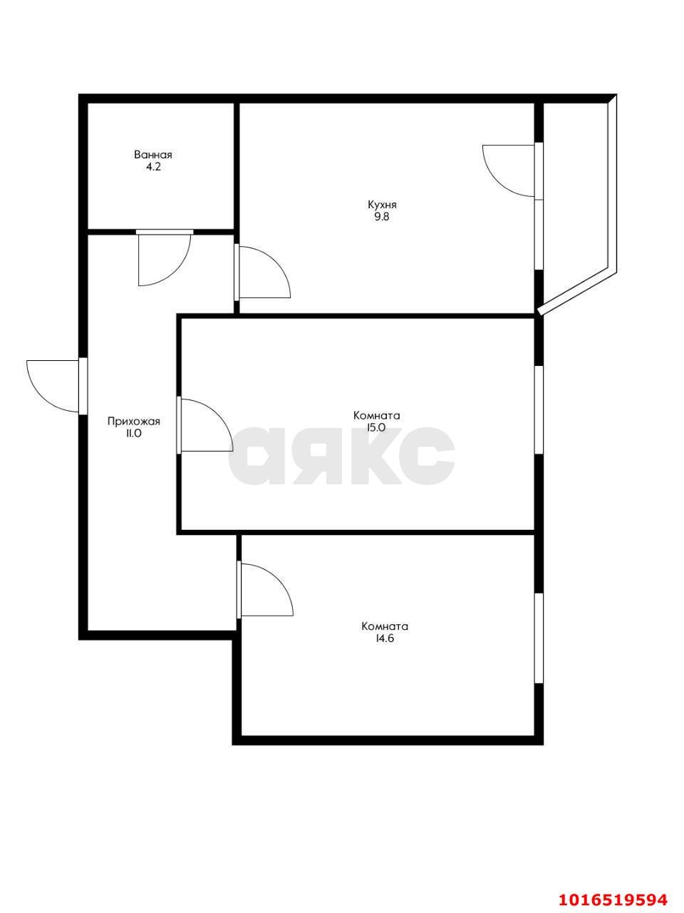 Фото №17: 2-комнатная квартира 58 м² - Краснодар, Карасунский внутригородской округ, мкр. жилой комплекс Сказка Град, ул. имени В.Н. Мачуги, 166А
