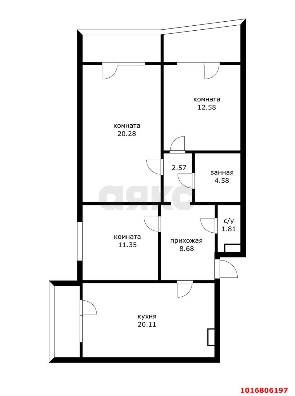 Фото №6: 3-комнатная квартира 82 м² - Краснодар, Прикубанский внутригородской округ, мкр. Завод Измерительных Приборов, ул. имени 40-летия Победы, 33/6