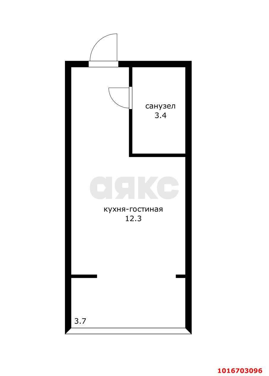 Фото №11: Студия 17 м² - Краснодар, Прикубанский внутригородской округ, Завод Радиоизмерительных Приборов, п. Калинино, ул. Кадетская, 5