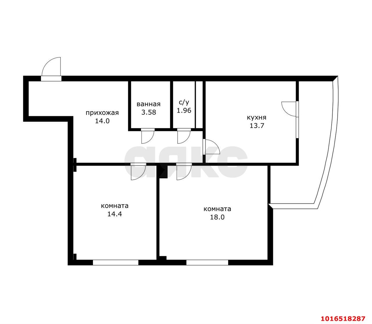 Фото №11: 2-комнатная квартира 67 м² - Краснодар, Прикубанский внутригородской округ, Фестивальный, Солнечный, мкр. жилой комплекс Янтарный 2, ул. Ковалёва, 48
