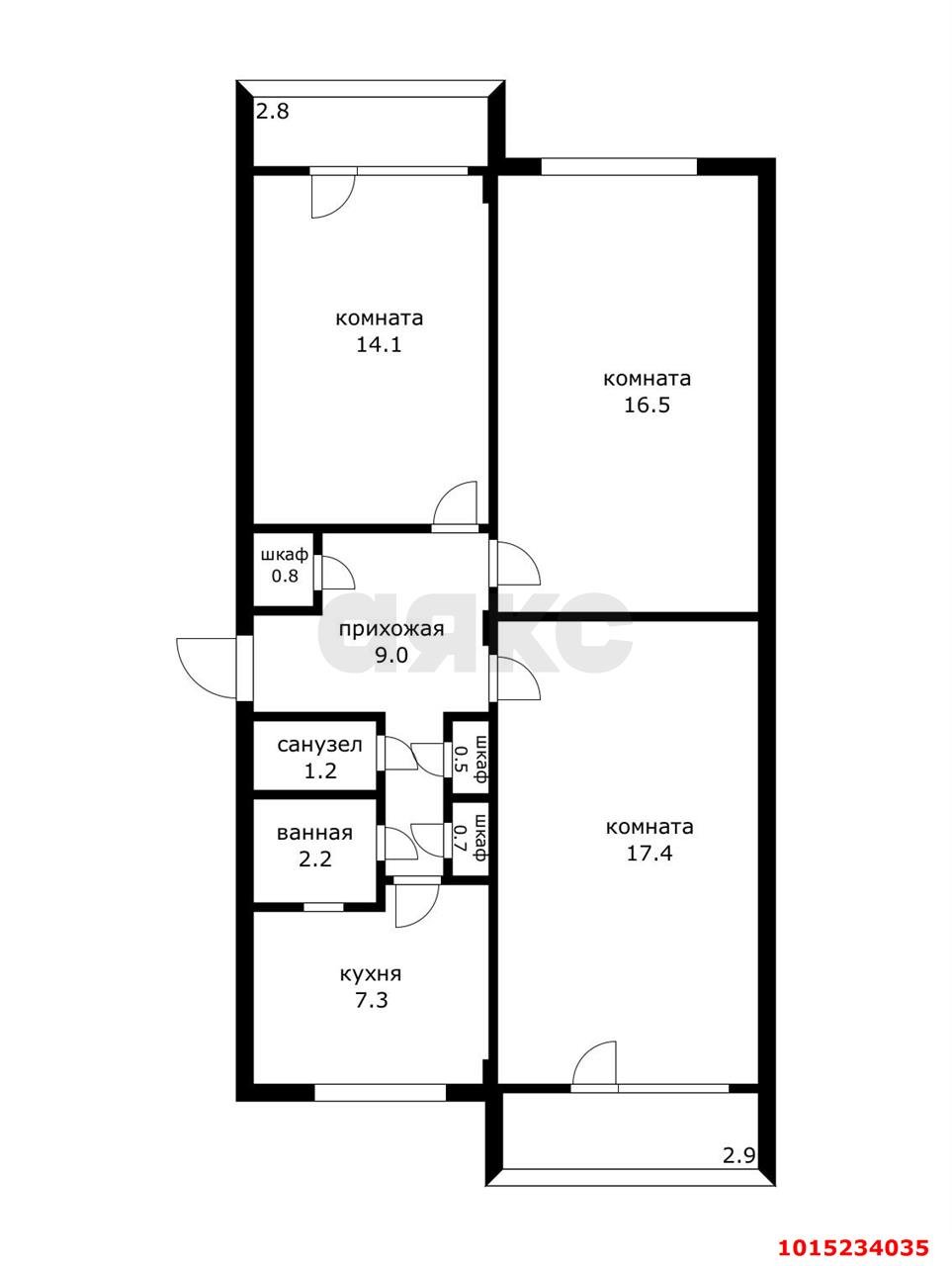 Фото №8: 3-комнатная квартира 75 м² - Краснодар, Карасунский внутригородской округ, мкр. Гидростроителей, ул. Трудовой Славы, 21