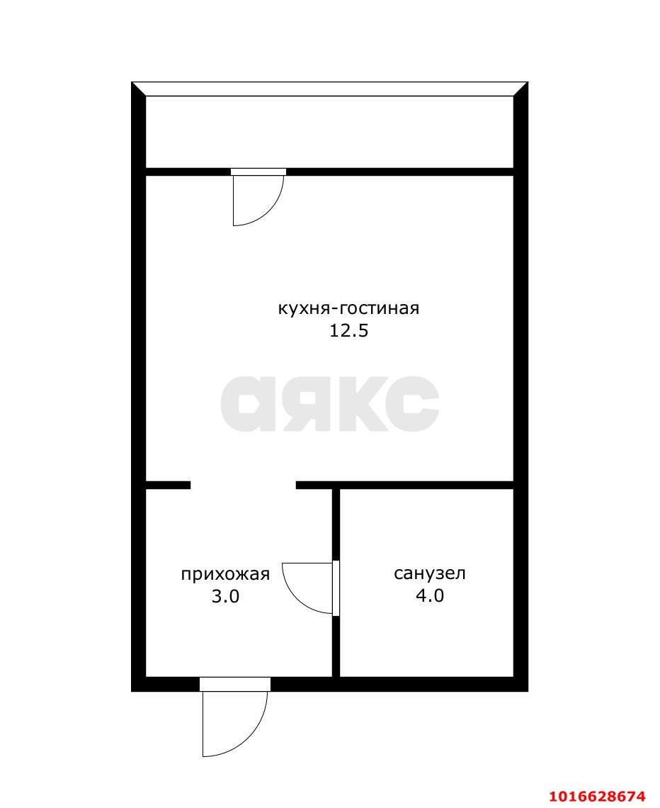 Фото №6: Студия 19 м² - Краснодар, Прикубанский внутригородской округ, Калинино, Завод Радиоизмерительных Приборов, мкр. ЖК Акварели-2, ул. Тепличная, 62/1к5