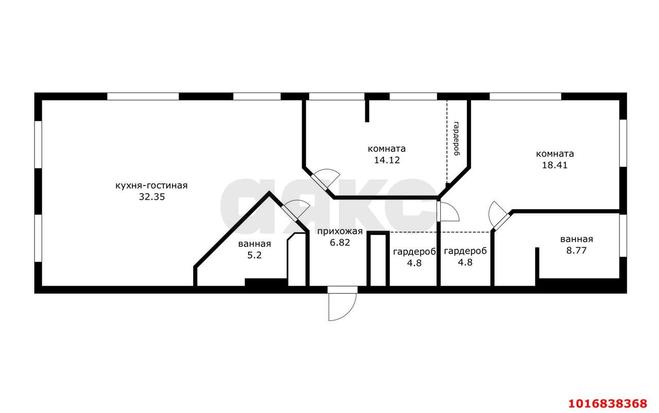 Фото №2: 3-комнатная квартира 100 м² - Краснодар, Центральный внутригородской округ, Центральный, мкр. ЖК Большой, ул. Красная, 176лит1/3