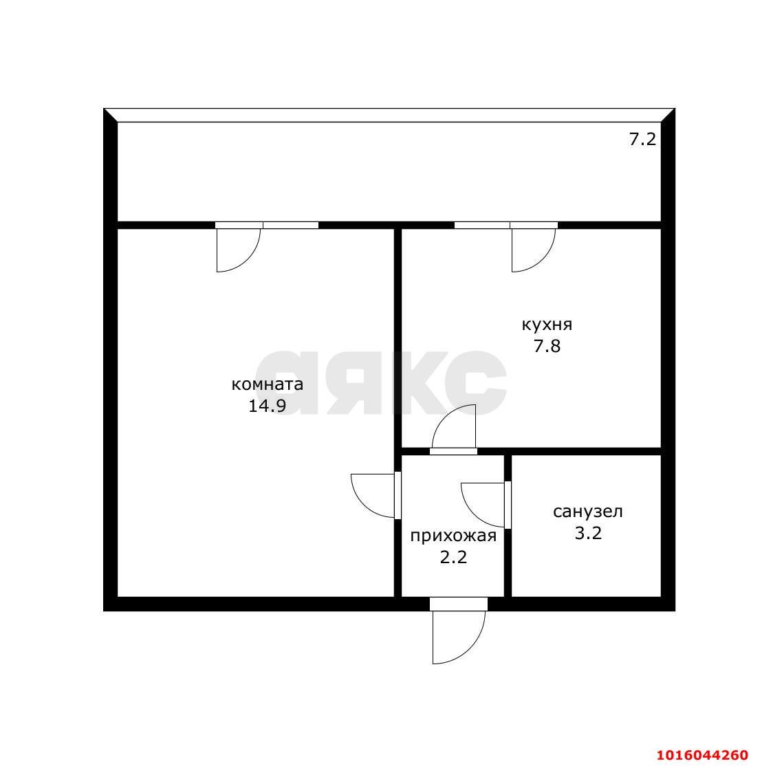 Фото №7: 1-комнатная квартира 30 м² - Новая Адыгея, мкр. жилой комплекс Виноград 2, ул. Бжегокайская, 25/1к13