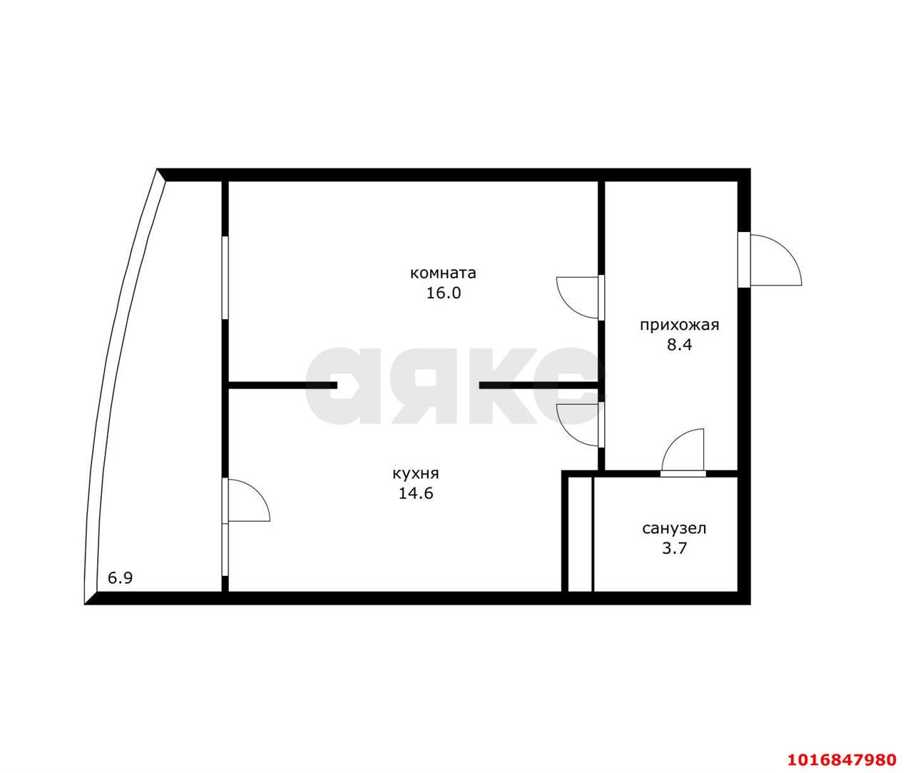 Фото №12: 1-комнатная квартира 49 м² - Краснодар, Черёмушки, Центральный внутригородской округ, мкр. жилой комплекс Фонтаны, ул. Воронежская, 47Б