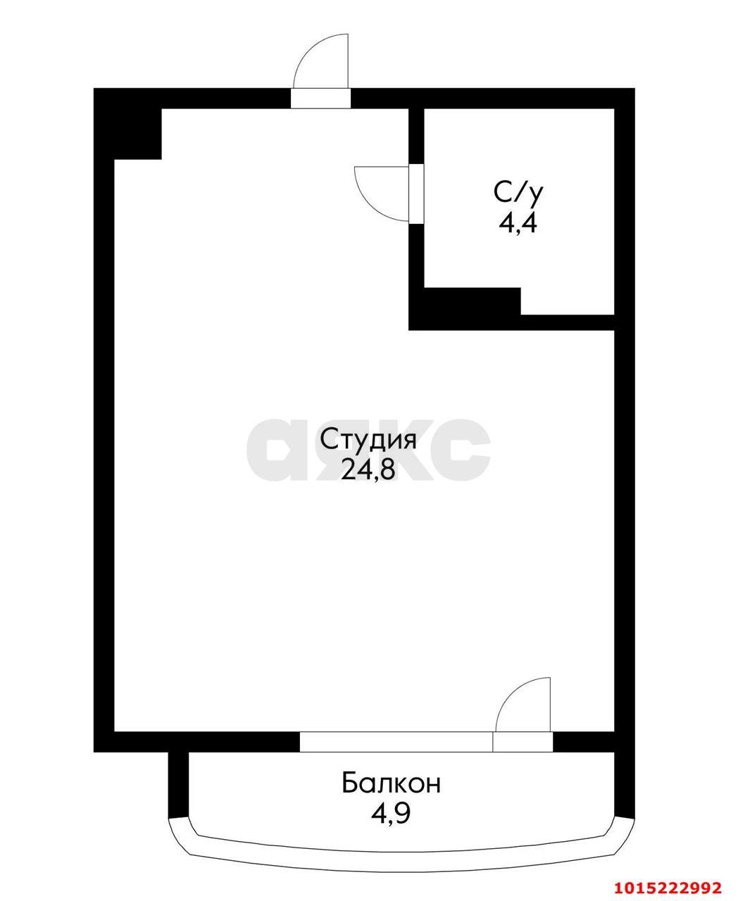 Фото №4: Студия 29 м² - Краснодар, Прикубанский внутригородской округ, Славянский, мкр. Светлоград, ул. Красных Партизан, 1/4к3