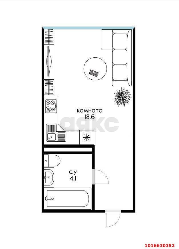 Фото №4: Студия 23 м² - Краснодар, Центральный внутригородской округ, мкр. Черёмушки, ул. Обрывная, 132/1к6