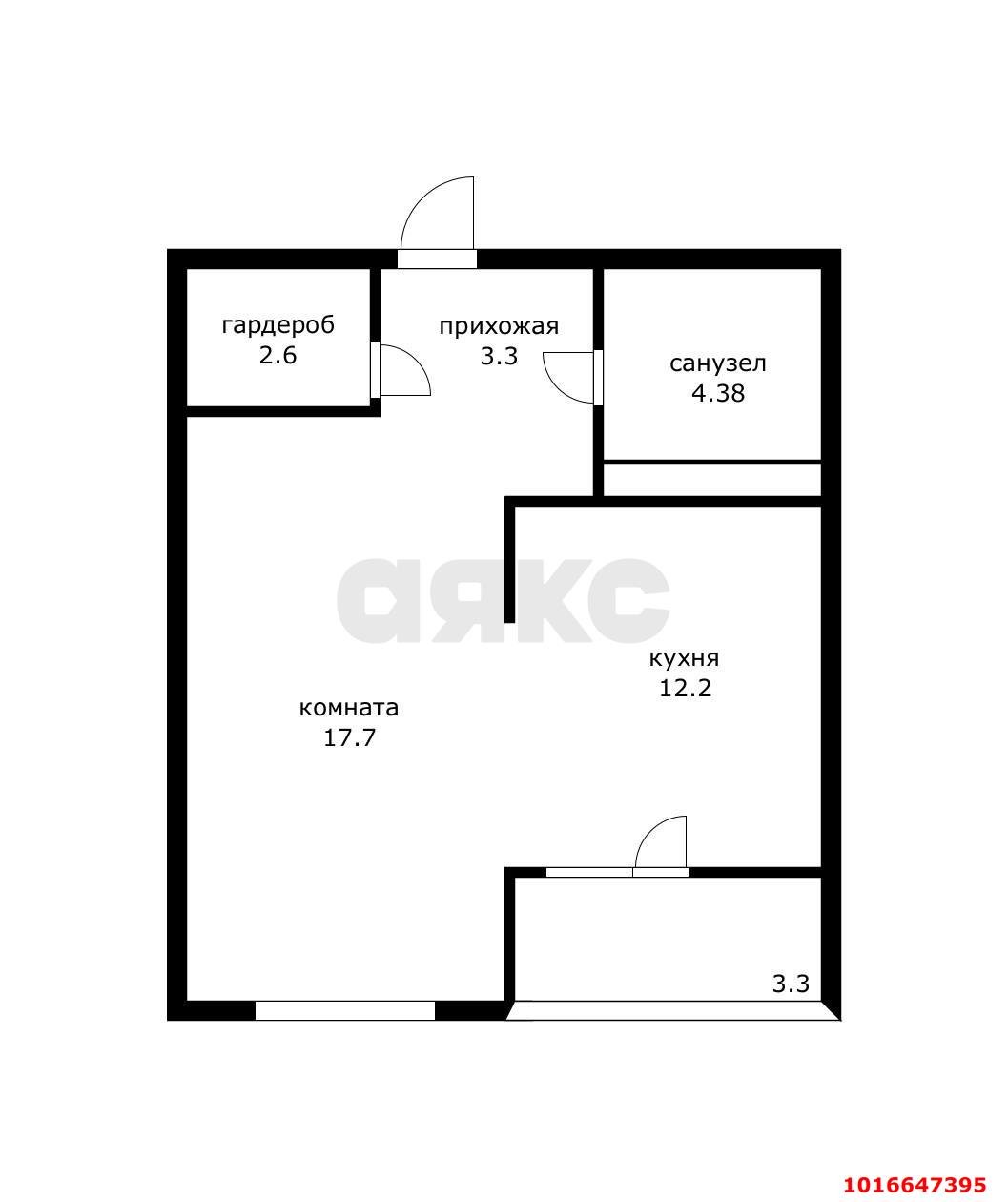 Фото №11: 1-комнатная квартира 43 м² - Краснодар, Прикубанский внутригородской округ, Школьный, Круглик, мкр. Табачная Фабрика, ул. Табачная, 1/1к1