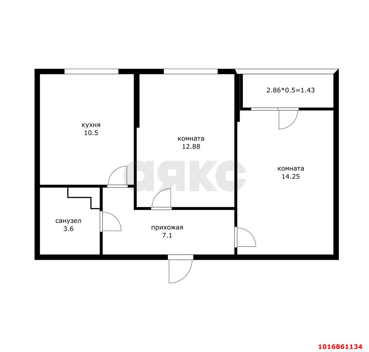 Фото №6: 2-комнатная квартира 51 м² - Краснодар, жилой комплекс Смородина, Черёмушки, мкр. Карасунский внутригородской округ, ул. Владимира Жириновского, 1к1