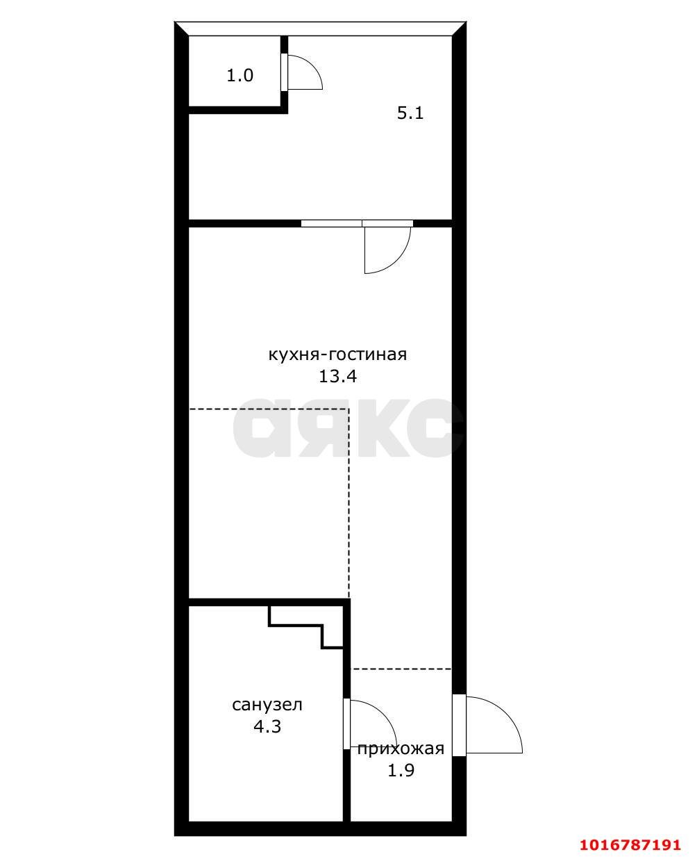 Фото №9: Студия 19 м² - Краснодар, Прикубанский внутригородской округ, мкр. Образцово, ул. Адмирала Макарова, 5
