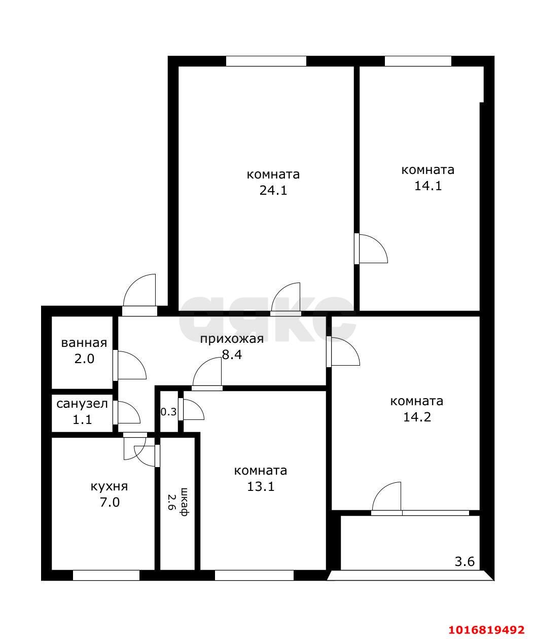 Фото №6: 4-комнатная квартира 86 м² - Краснодар, Карасунский внутригородской округ, мкр. Черёмушки, ул. Ставропольская, 175
