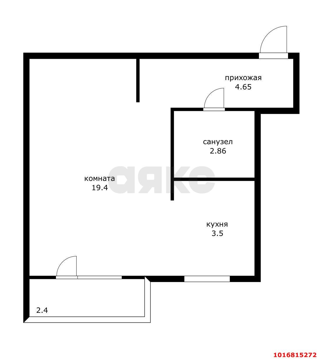 Фото №19: 1-комнатная квартира 32 м² - Краснодар, ул. Офицерская, 43