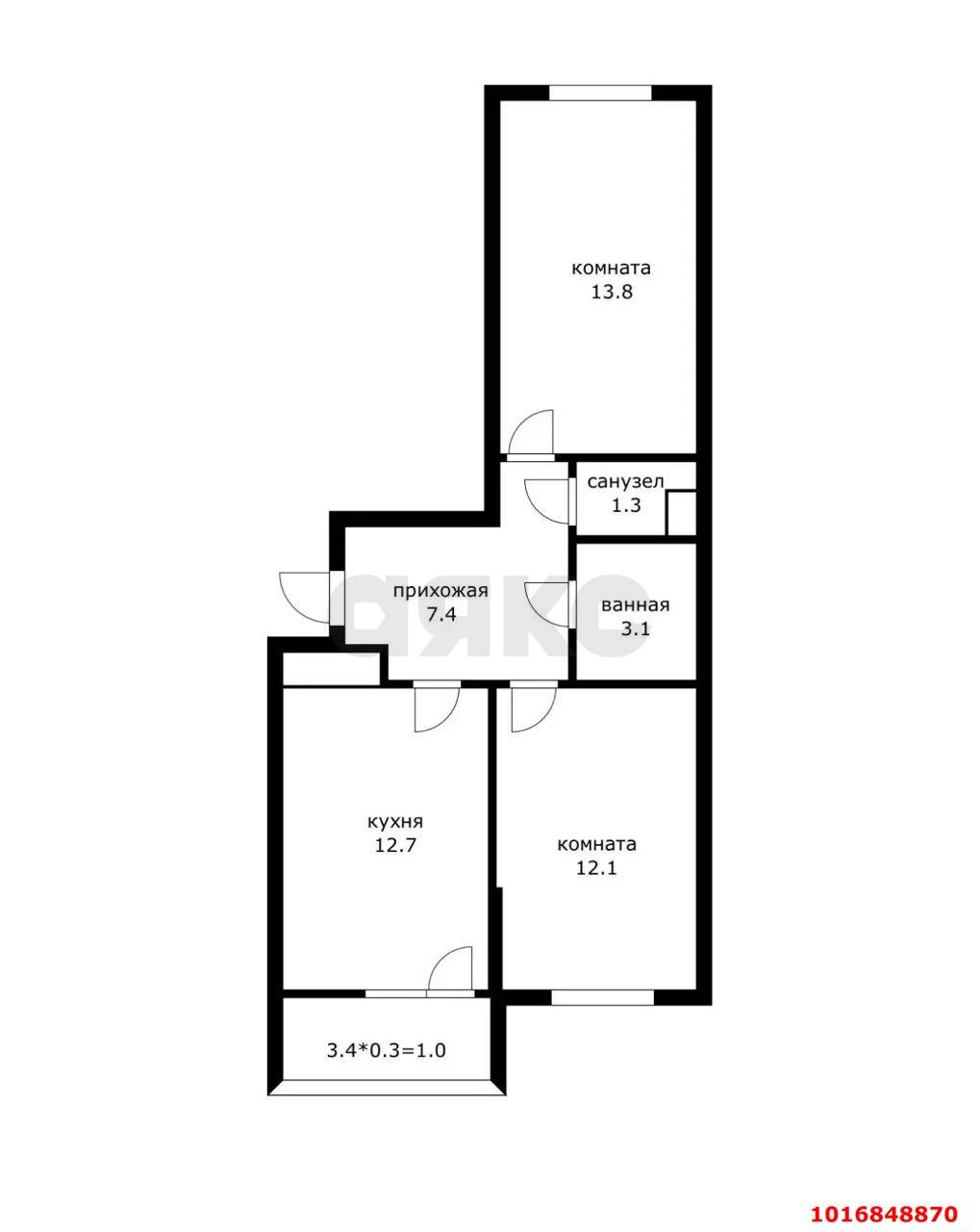 Фото №9: 2-комнатная квартира 51 м² - Краснодар, Прикубанский внутригородской округ, мкр. жилой комплекс Югге, ул. имени Бориса Розинга, 2