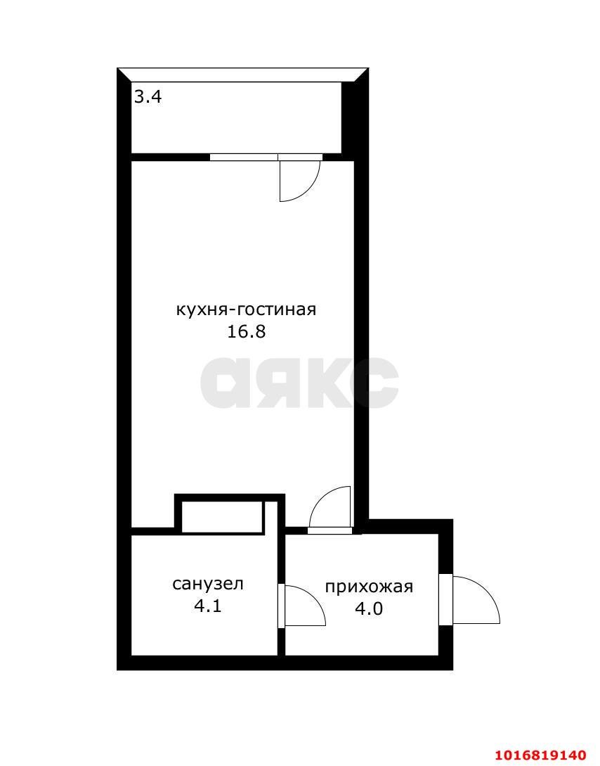 Фото №16: Студия 24 м² - Краснодар, Карасунский внутригородской округ, жилой комплекс Трилогия, мкр. Гидростроителей, ул. имени Невкипелого, 24/2к2
