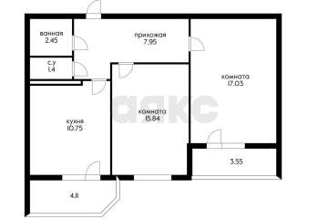 Фото №2: 2-комнатная квартира 60 м² - Краснодар, мкр. жилой комплекс Квартал № 6, ул. имени Героя Советского Союза Николая Воробьёва, 15