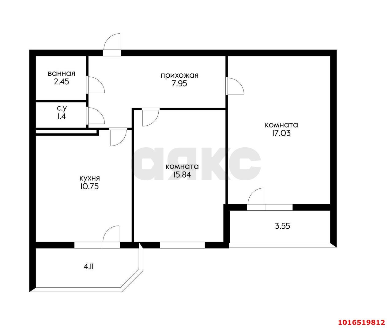 Фото №2: 2-комнатная квартира 60 м² - Краснодар, Прикубанский внутригородской округ, Восточный, мкр. жилой комплекс Квартал № 6, ул. имени Героя Советского Союза Николая Воробьёва, 15