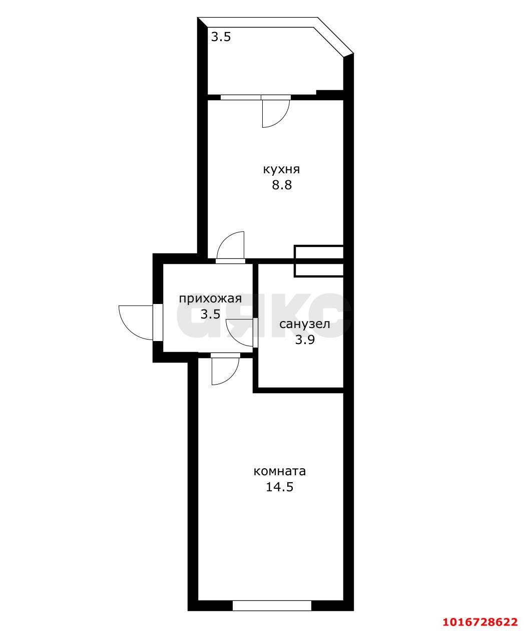 Фото №17: 1-комнатная квартира 34 м² - Краснодар, Прикубанский внутригородской округ, мкр. Губернский, ул. им. Героя Яцкова И.В., 9к1