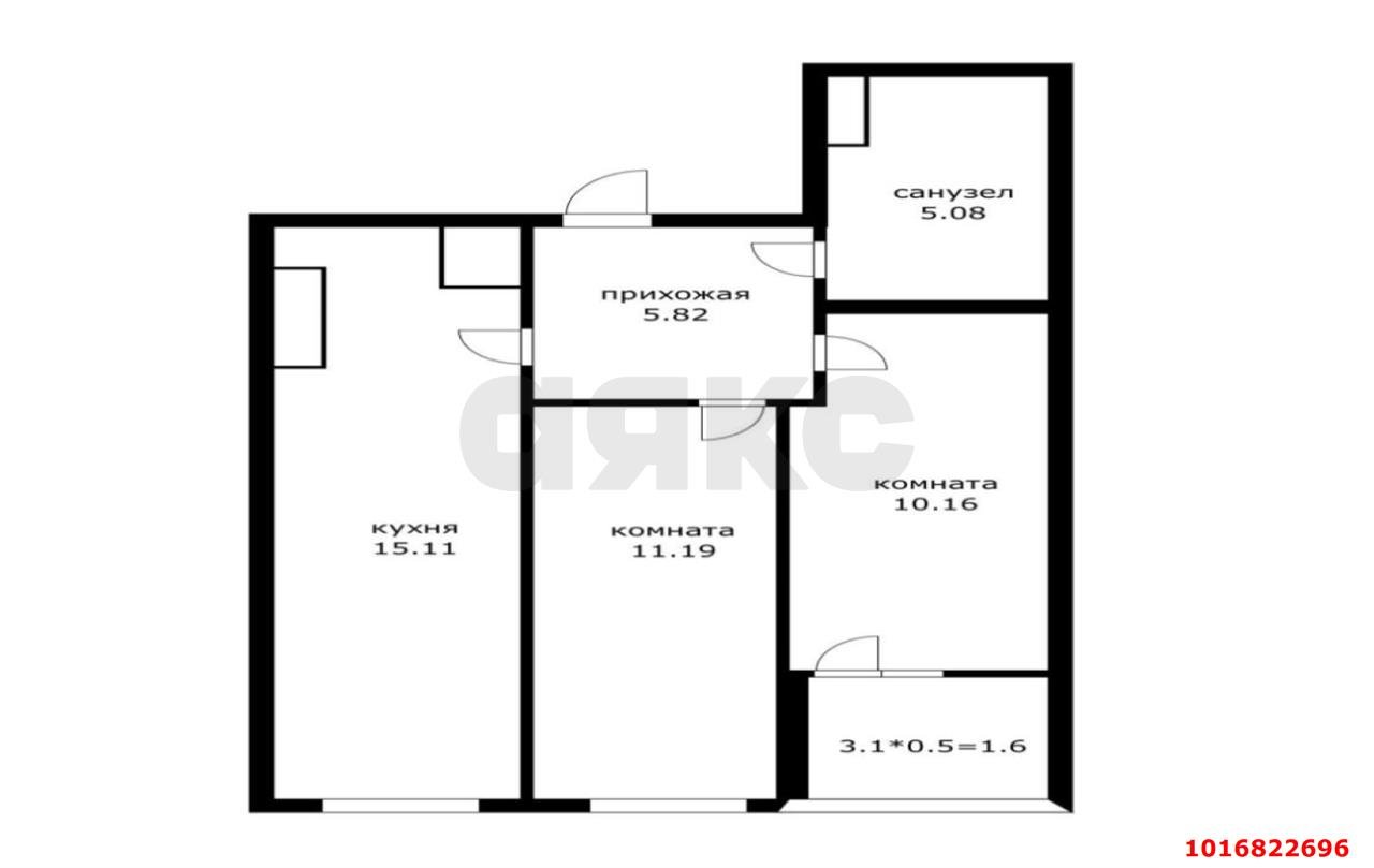 Фото №19: 2-комнатная квартира 54 м² - Краснодар, Прикубанский внутригородской округ, Завод Радиоизмерительных Приборов, жилой комплекс Лучший, мкр. имени Петра Метальникова, ул. Петра Метальникова, 38