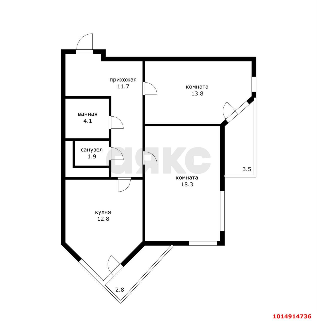 Фото №15: 2-комнатная квартира 62 м² - Краснодар, мкр. Западный внутригородской округ, ул. Брянская, 49