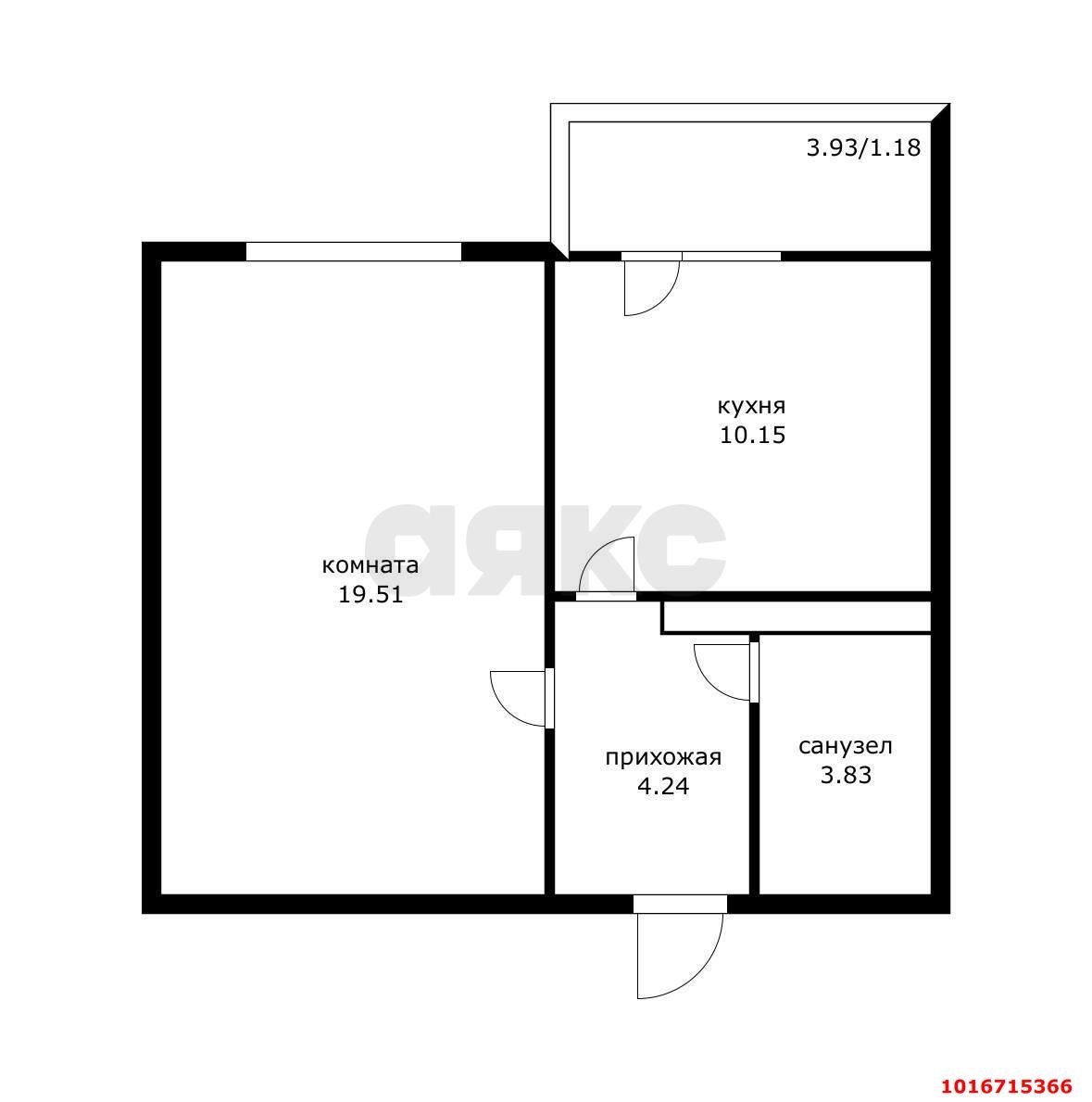 Фото №9: 1-комнатная квартира 38 м² - Краснодар, Прикубанский внутригородской округ, мкр. Молодёжный, ул. Душистая, 25
