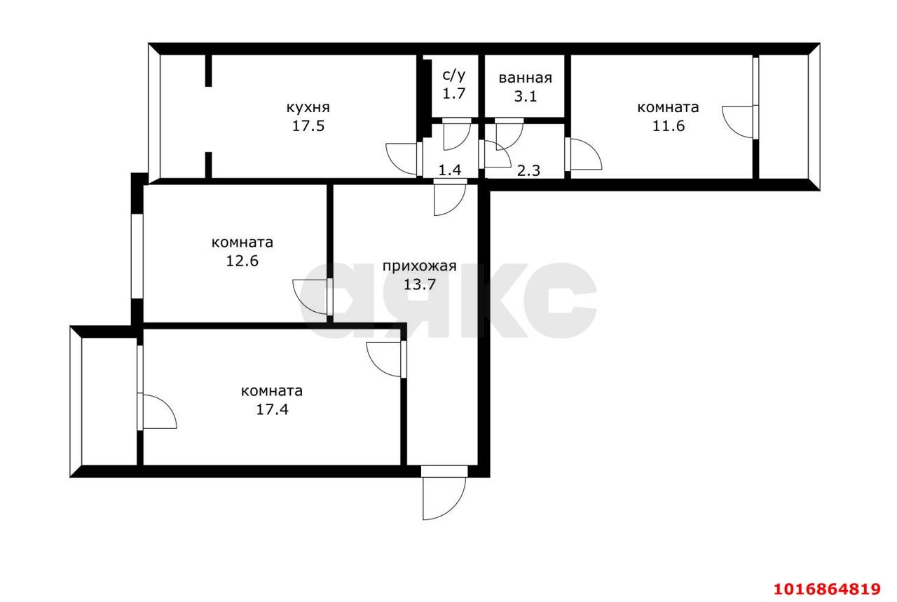 Фото №17: 3-комнатная квартира 81 м² - Ленина, мкр. Карасунский внутригородской округ, ул. Наримановская, 6