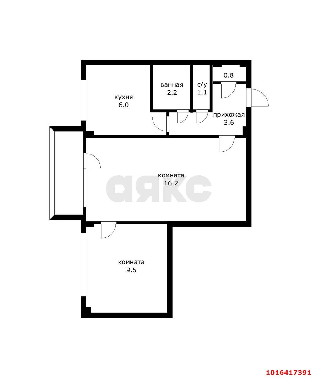 Фото №6: 2-комнатная квартира 42 м² - Краснодар, Карасунский внутригородской округ, мкр. Гидростроителей, ул. имени Игнатова, 31