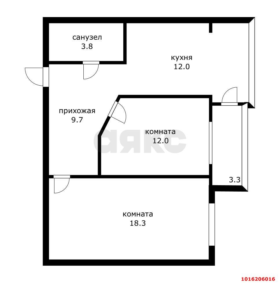 Фото №11: 2-комнатная квартира 55 м² - Краснодар, Прикубанский внутригородской округ, мкр. Сады Калинина, пер. Цветной, 2