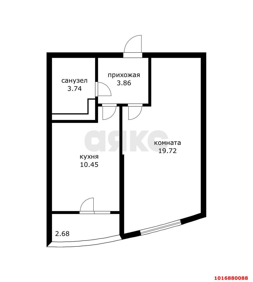 Фото №5: 1-комнатная квартира 40 м² - Краснодар, Прикубанский внутригородской округ, Завод Измерительных Приборов, мкр. ЖК Москва, ул. Российская, 79/3к1