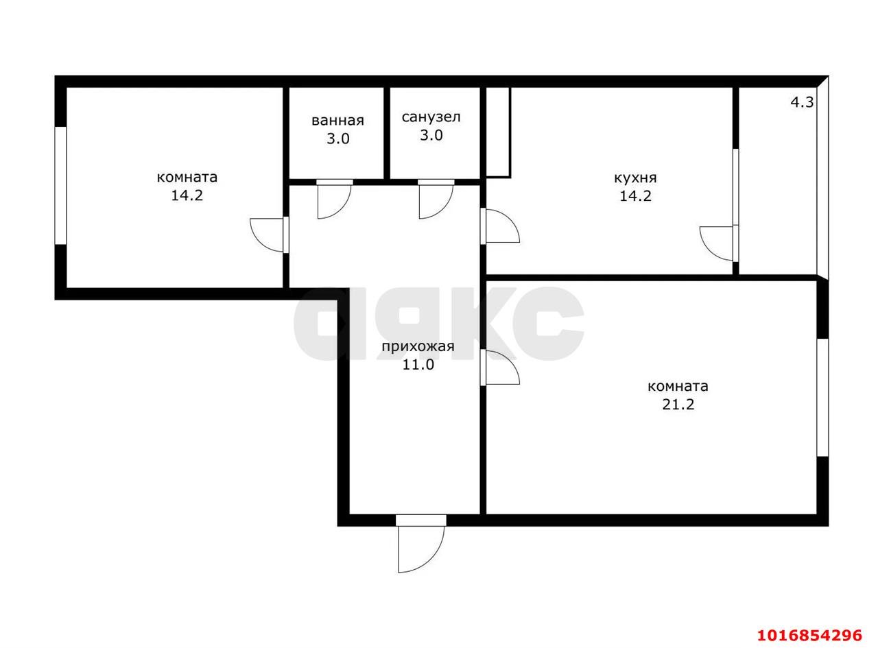 Фото №17: 2-комнатная квартира 64 м² - Краснодар, Карасунский внутригородской округ, мкр. Сосновый Бор, ул. имени Виктора Нарыкова, 6