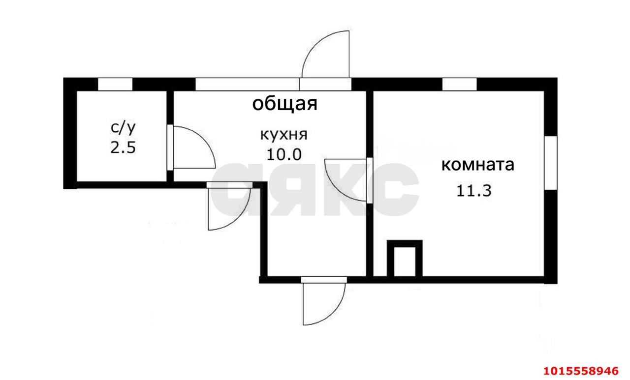 Фото №2: 1-комнатная квартира 15 м² - Краснодар, Центральный внутригородской округ, мкр. Центральный, ул. Митрофана Седина, 73