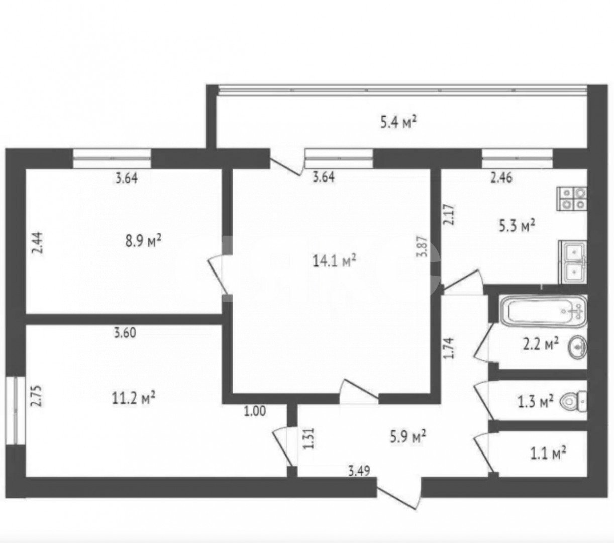 Фото №14: 3-комнатная квартира 52 м² - Ростов-на-Дону, р. Ленинский, пер. Халтуринский, 61/22