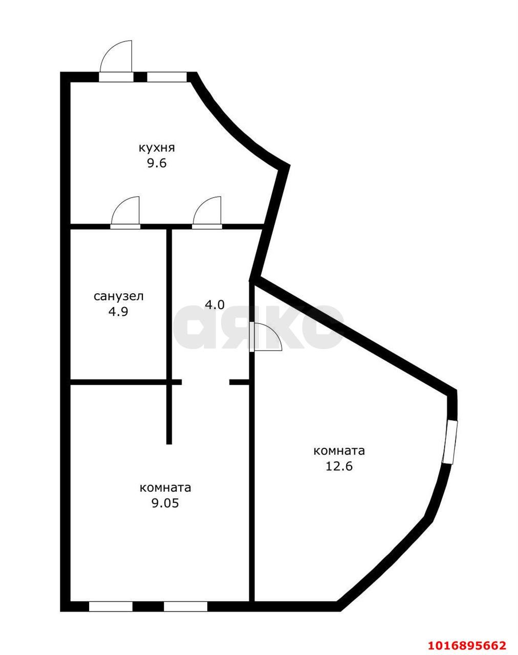 Фото №14: 2-комнатная квартира 45 м² - Краснодар, Центральный внутригородской округ, мкр. Черёмушки, ул. Димитрова, 2