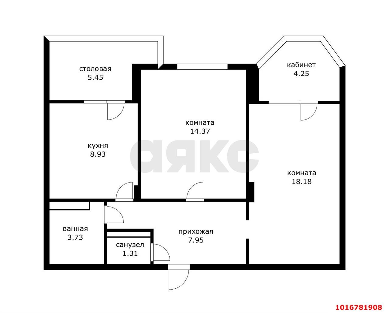 Фото №23: 2-комнатная квартира 54 м² - Краснодар, Карасунский внутригородской округ, мкр. Хлопчато-бумажный Комбинат, ул. Уральская, 13