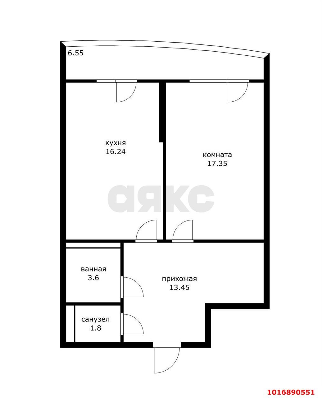 Фото №6: 1-комнатная квартира 42 м² - Краснодар, Прикубанский внутригородской округ, Россинского, мкр. жилой комплекс Инсити-Парк, ул. Командорская, 1к1