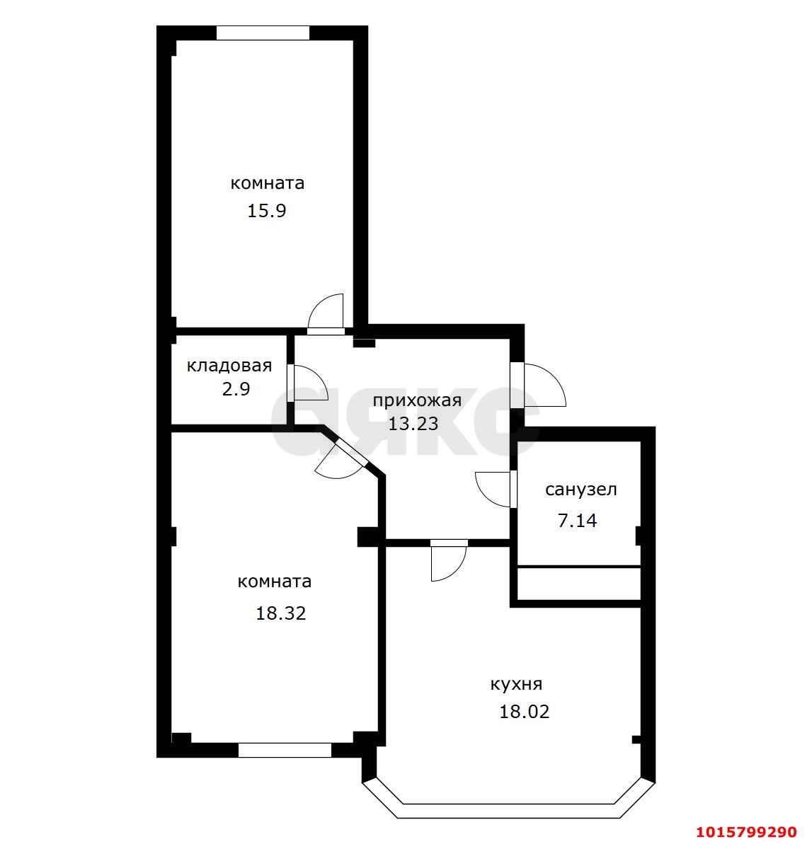 Фото №11: 2-комнатная квартира 70 м² - Яблоновский, ул. Космическая, 88к3