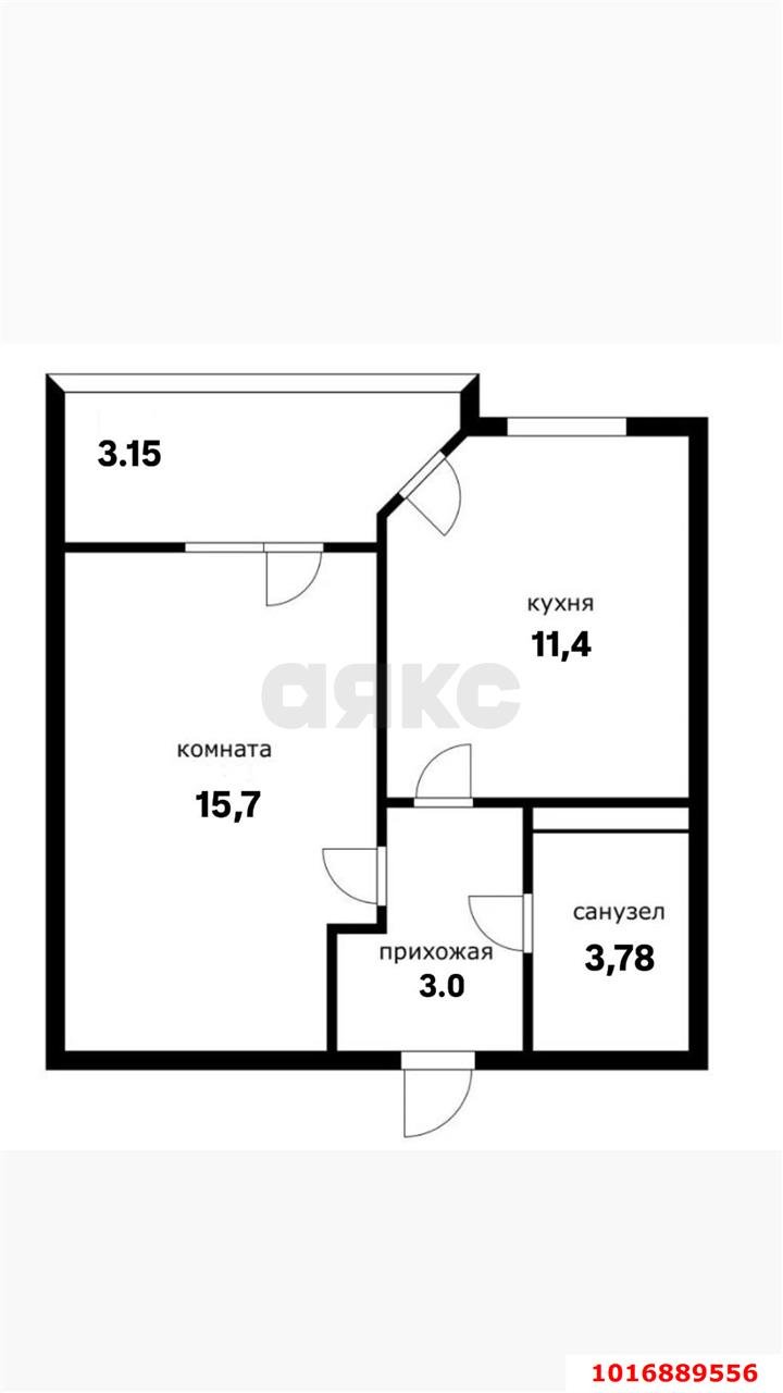 Фото №6: 1-комнатная квартира 34 м² - Краснодар, Прикубанский внутригородской округ, мкр. жилой комплекс Южане, ул. Даниила Смоляна, 78